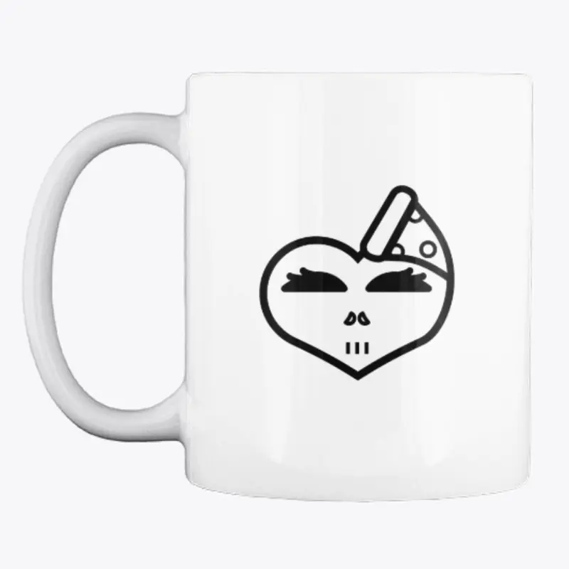 xtiffi Skully Heart Pizza mug