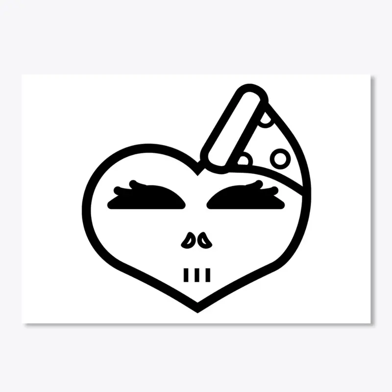 xtiffi Skully Heart Pizza stickers