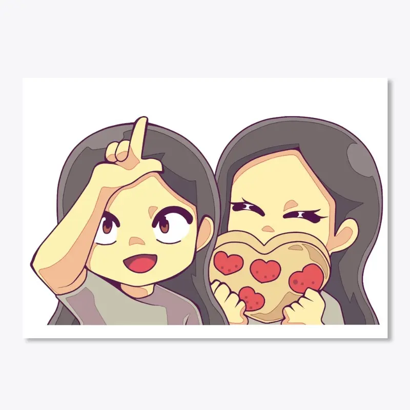 xtiffi Pizza Heart & Loser Sticker Combo