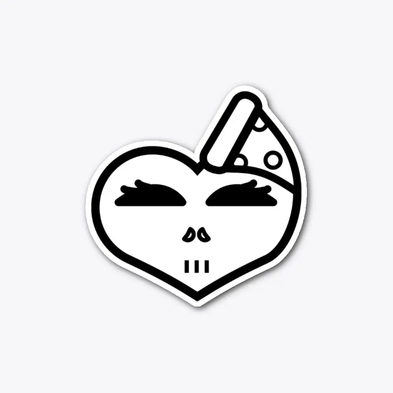 xtiffi Skully Heart Pizza stickers